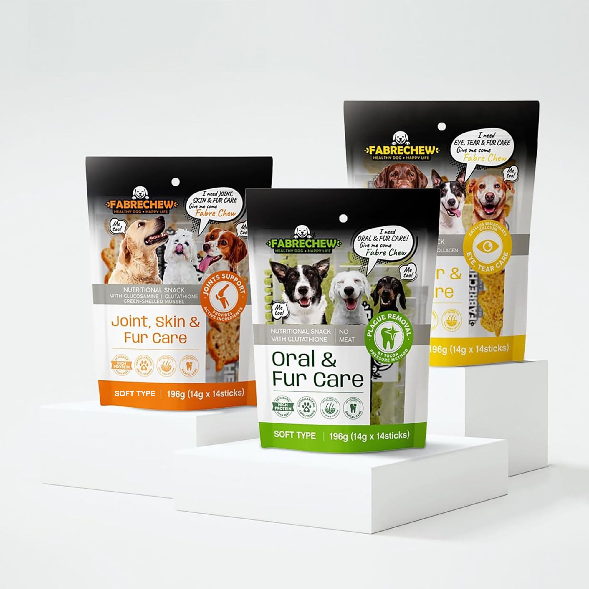 Fabrechew Hypoallergenic Dental Snack - Yellow (Eye Care)